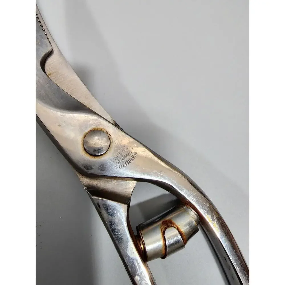 Vintage J. Kretzer Solingen Germany Serrated Stainless Steel Poultry Shears